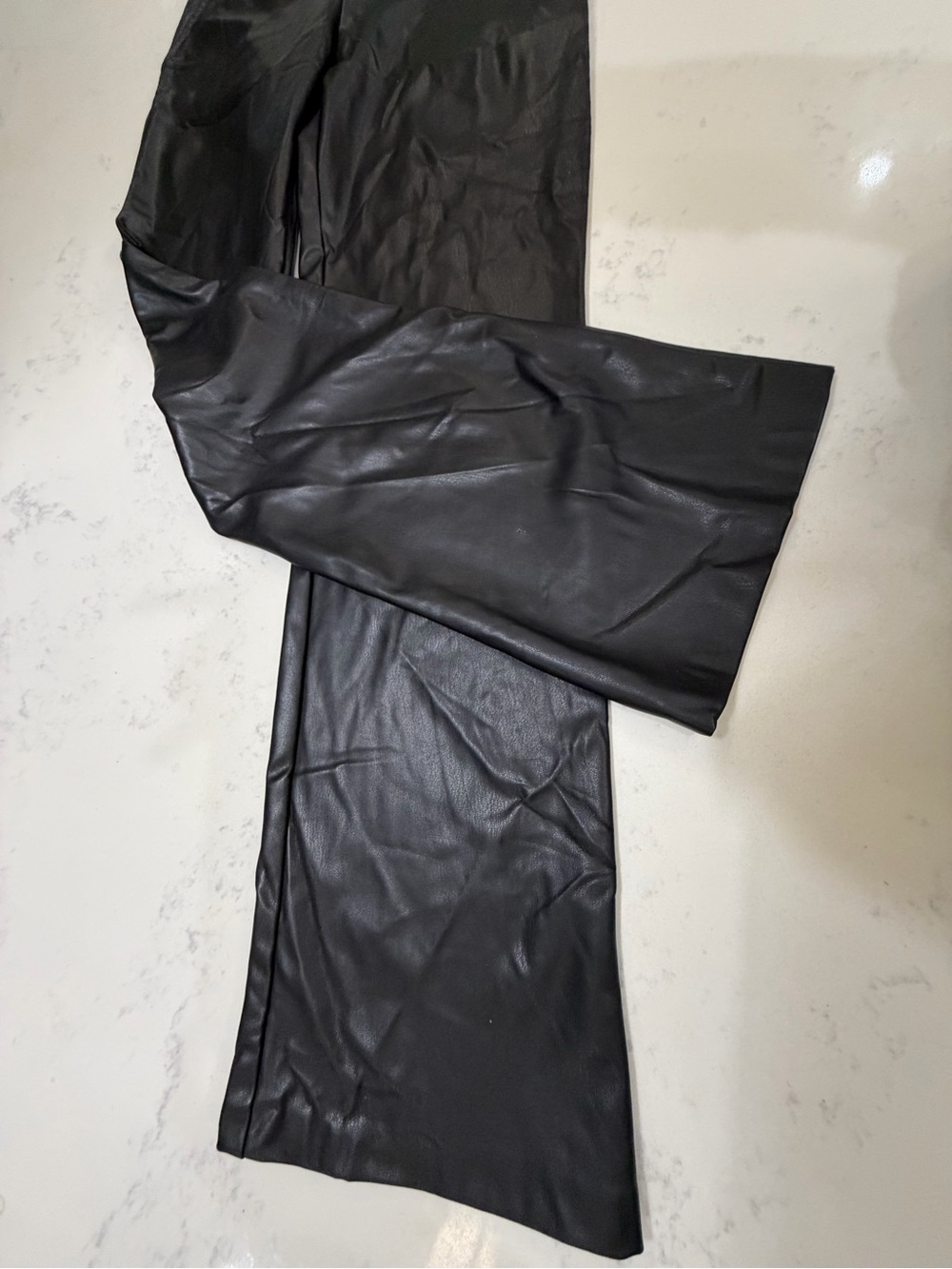Zara Black Faux Leather Garment with Branded Tag - Picture 2 of 6